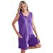 Plus Size Women's Zip-Front Terry Romper by Dreams & Co. in Plum Burst (Size L)