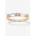 Women's Gold Over Sterling Silver Round Wedding Band Ring Cubic Zirconia by PalmBeach Jewelry in Cubic Zirconia (Size 9)