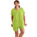 Plus Size Women's Two-Piece French Terry Sleep Set by Dreams & Co. in Dark Lime (Size 2X)