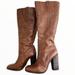 Anthropologie Shoes | Anthropologie Leather Wide Calf Tall Boots | Color: Brown/Tan | Size: 8