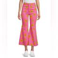 Free People Jeans | Free People Youthquake Printed Crop Pants | Color: Green/Pink | Size: 30