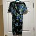 Zara Dresses | Like New M Zara Knotted Wrap Dress. Knotted Waist. Gorgeous Blue Floral Design. | Color: Black | Size: M