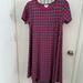 Lularoe Dresses | Lularoe Carly Short Sleeve Knit Dress (W Xs) | Color: Blue/Pink | Size: Xs