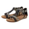 Sandale LASCANA "Sommerschuh, Sandalette", Damen, Gr. 39, schwarz (schwarz, leo), Obermaterial: 50% Lederimitat, 50% Textilmaterial. Futter: 100% Lederimitat. Decksohle: 100% Lederimitat. Laufsohle: 100% Synthetik, bedruckt, modisch, Schuhe...