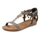 Sandale LASCANA Gr. 37, braun (schwarz gepunktet) Damen Schuhe Damenschuh Sommerschuh Riemchensandale Sandale Sandalette Strandaccessoires