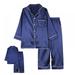 Boys Girls Silk Satin Pajamas Set Long Sleeve Button Down Sleepwear Autumn Christmas Silky Loungewear