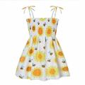 Summer Savings Clearance 2023! loopsun Summer Toddler Baby Girls Sleeveless Sling Dress Graphic Print Children s Clothing Yellow 1-1.5 Years