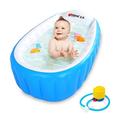 Baby Inflatable Bathtub Children No-Slippery Swimming Pool Foldable Travel Air Shower Basin Seat Baths Big Size (for 0-3 Years) with air Pump (Blue)…