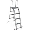 GiantexUK 4 Step Pool Ladder, Above Ground Safety Pedal with Removable Outer Ladder, Steel Non-Slip Swimming Pool Steps