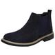 rismart Men's Ankle High Elastic Smart Round Toe Suede Chelsea Boots SN010116(Navy,10 UK)