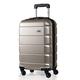 A2B Exodus Hard Sided Suitcases - Hardsided Travel Luggage with 4 Spinner Wheels | ABS Case Large, Medium & Small in 3 Colours AB001 (Champagne, Small)