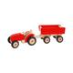 Holzfahrzeug Traktor Mit Anhänger In Rot