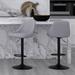 Set of 2 Modern Fabric and Metal Adjustable Air-Lift Stool with Swivel