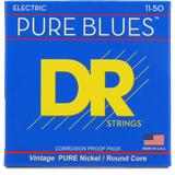 DR Strings PHR-11 Pure Blues Pure Nickel Electric Guitar Strings - .011-.050 Heavy