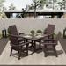 Polytrends Shoreside 5-Piece Square Poly Eco-Friendly All Weather Outdoor Dining Set with Armchairs