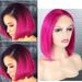 13x4 Lace Front Human Hair Colored Bob Wig Rose Pink Straight 10 inch Pre Plucked with Baby Hair Bleached Knots Brazilian Vigin Hair for Women