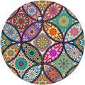 BOSOBO Mouse Pad Round Mandala Mouse Mat Cute Mouse Pad with Design Non-Slip Rubber Base Mousepad with Stitched Edge Waterproof Women Office Mouse Pads Small Size 7.9 x 7.9 Inch Pretty Mandala