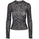 Langarmshirt URBAN CLASSICS "Damen Ladies AOP Mesh Turtleneck Longsleeve" Gr. 4XL, grau (asphalt, black) Damen Shirts Jersey