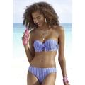 Bügel-Bandeau-Bikini VIVANCE Gr. 38, Cup E, blau (blau, creme) Damen Bikini-Sets Ocean Blue mit Zierschleife am Top