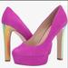 Jessica Simpson Shoes | Jessica Simpson Nellah Platform Pump Suede Pink Gold Heels Size 11 | Color: Pink | Size: 11