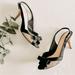 Kate Spade Shoes | Kate Spade Black Satin Glitter Slingback Heels. Size 10 | Color: Black/Gold | Size: 10