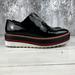 Zara Shoes | 472hqq Zara Platform Patent Leather Slip On Sneakers 37/ 6.5 | Color: Black/Red | Size: 6.5