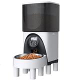 gearonic Pet Automatic Feeder Plastic (affordable option)/Metal/Stainless Steel (easy to clean) in Gray | 15.4 H x 6.9 W x 6.9 D in | Wayfair