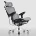 Odinlake Ergonomic Office Chair w/ Headrest High Back Business Mesh Task Chair Aluminum in Gray/White | 52.4 H x 28 W x 27.5 D in | Wayfair