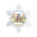The Holiday Aisle® Personalized Friendly Folks Cartoon Snowflake Mountain Bike, Bicyclist Christmas Holiday Shaped Ornament Plastic in Brown | Wayfair