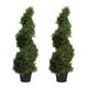 Artificial Plant, Realistic Indoor and Outdoor Fake Plant in Pot, Artificial Cedar Spiral Tree, UV and Water Resistant, Perfect for Gardens, by Blooming Artificial (90cm, 2 pack)