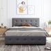 Wildon Home® Nyberg Queen Tufted Storage Platform Bed Wood & /Upholstered/Linen in Gray | 43.3 H x 65.7 W x 83.1 D in | Wayfair
