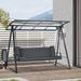 Latitude Run® Keyshia Porch Swing w/ Stand Metal in Gray | 70.75 H x 91.75 W x 53.25 D in | Wayfair C86418A917454D0EB30E2C0043698B82