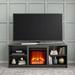 Latitude Run® Melonee TV Stand for TVs up to 65" w/ Electric Fireplace Included Wood in Gray/Brown | 23.4 H x 59.7 W x 19.7 D in | Wayfair
