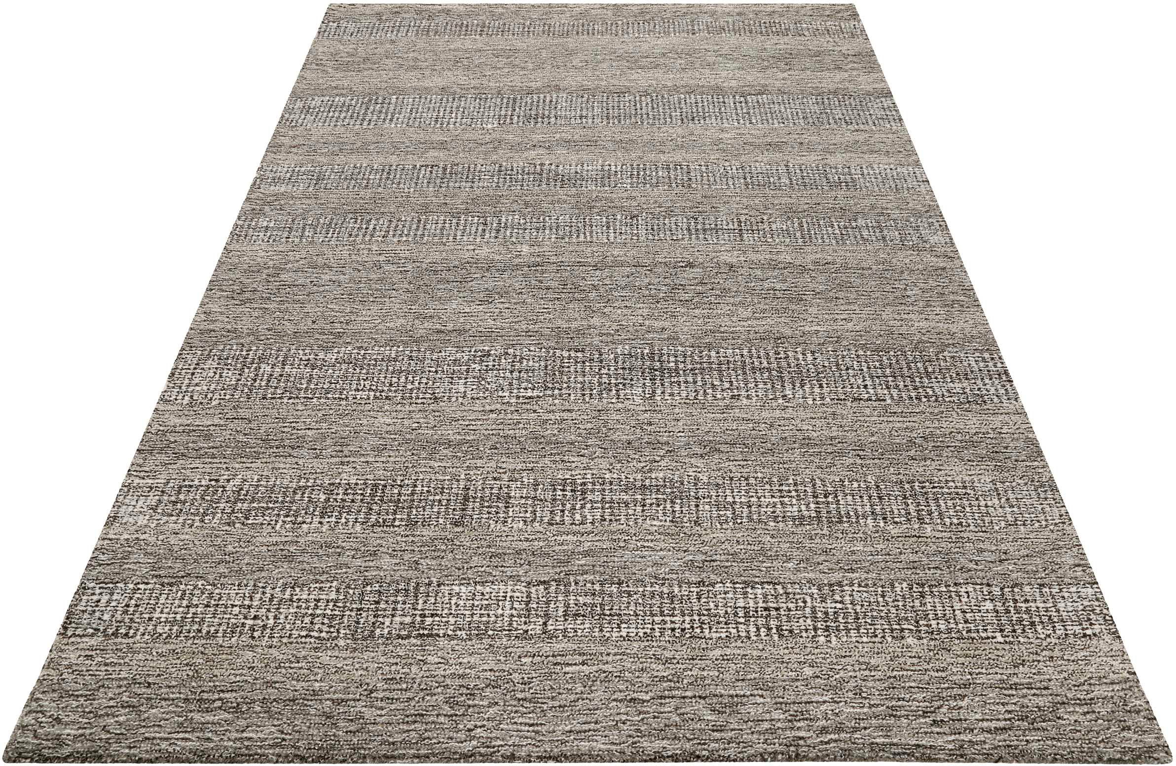 Wollteppich WECON HOME "Gustav", grau (taupe,braun), B:200cm H:8mm L:300cm, Wolle, Teppiche Image