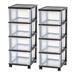 Rebrilliant Travie 4 Drawer Rolling Storage Chest Plastic in Black | 32.5 H x 12.5 W x 14.5 D in | Wayfair A748E885A301409F9506A181A4458DB8