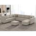 Gray Sectional - Mercer41 143" Wide U Shaped Velvet Upholstered Modular Sectional 12-Pieces Storage Sofa Set w/ Ottoman | Wayfair