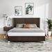 House of Hampton® Upholstered 2 Piece Bedroom Set Platform Bed & Nightstand w/ Button Tufted Upholstered in Brown | Wayfair