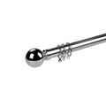 umlout New Polished Chrome 300cms Metal Curtain Pole/Poles Available In 6 Sizes And 4 Colours. 28mm Diameter