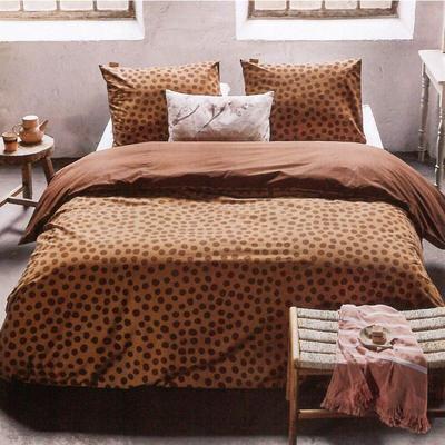 Bestlivings - Bettwäsche 2-tlg. Bettbezug Set 135x200cm + 80x80cm - Spots & Dots ( Warm Braun )