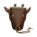 SEMIMAY Head Layer Leather Leather Waist Bag Men S Retro Cool Cow Head Hanging Bag Wear Waist Belt Cell Phone Bag Leather Bull Head Fanny Pack Phone Case Bronze