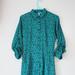 Anthropologie Dresses | Anthropologie | Reformed Boho Teal Green Printed Shirtdress Size S | Color: Black/Blue | Size: S