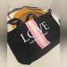 Victoria's Secret Bags | Love Victorias Secret Large Canvas Overnight Duffle Bag | Color: Black/Pink | Size: Os
