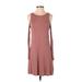 Forever 21 Casual Dress - A-Line Crew Neck Long sleeves: Pink Print Dresses - Women's Size Small