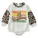 Qufokar Girl Baby Clothes 0-3 Months Baby Girl Clothes Babys Girl Boys Long Sleeve Autumn Thanksgiivng Leopard Letter Cotton Romper Bodysuit Clothes