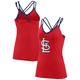 Women's Fanatics Branded Red St. Louis Cardinals Barrel It Up Cross Back V-Neck Tank Top