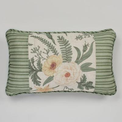 Veranda Pieced Piped Rectangle Pillow Linen, Recta...