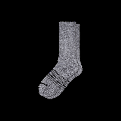 Men's Marl Calf Socks - Marled Light Charcoal - Large - Bombas