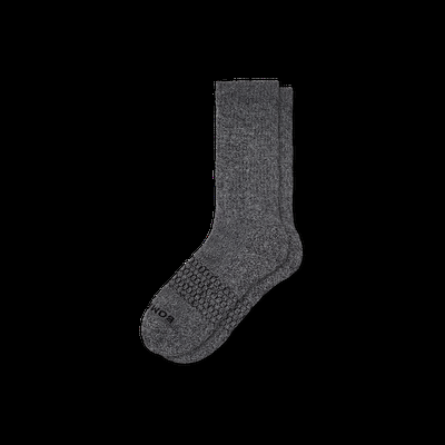 Men's Marl Calf Socks - Marled Charcoal - Medium - Bombas