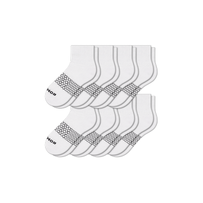 Men's Quarter Sock 8-Pack - White - Large - Bombas