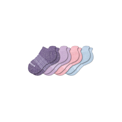 Youth Marl Ankle Sock 4-Pack - Mixed Pastel - Y - Bombas